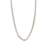 18K White Gold Filled Thick Paper Clip 3mm Chain Necklace