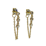 Amy Triple Bezel Chain Earrings