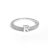 Initial Sparkle SILVER Ring