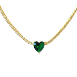 Amy Gemstone Heart Necklace