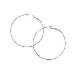 Brass Thin Plain Clasp Hoops