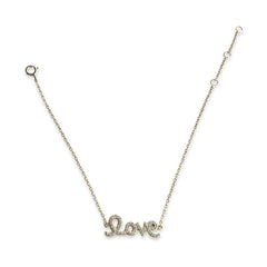 Love Cursive Script Sparkle Bracelet