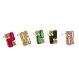 Karen Birthstone Baguette Deco Studs