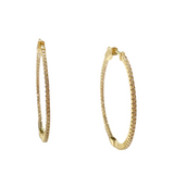 French Clasp Pave Medium 1.5” Hoops