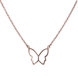 Sterling Silver Butterfly Outline Necklace