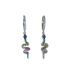 Snake Charm Sparkling Dangle Huggies