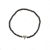 Heart Hematite Stretch Bracelet