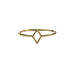 Sterling Silver Gold Diamond Outline Ring