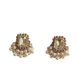 Sparkle Pearl Cluster Stud Earrings