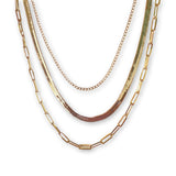 Crysta Herringbone Layered Necklace