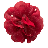 Mesh Pearl Flower Brooch