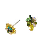 Karen Flower Leaf Cluster Stud Earrings