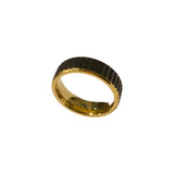 Joellery Men's Gold Edge Ridged Ring