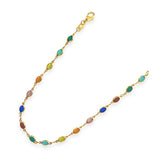 Gold Filled Oval Rainbow Bezel Anklet