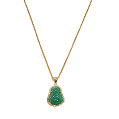 Sterling Silver Buddha Jade 24” Necklace