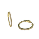 French Clasp Pave Small 1” Hoops