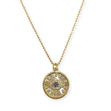 18K Gold Filled Sparkle Gemstone Evil Eye Necklace