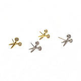 Bezel Scissors Studs