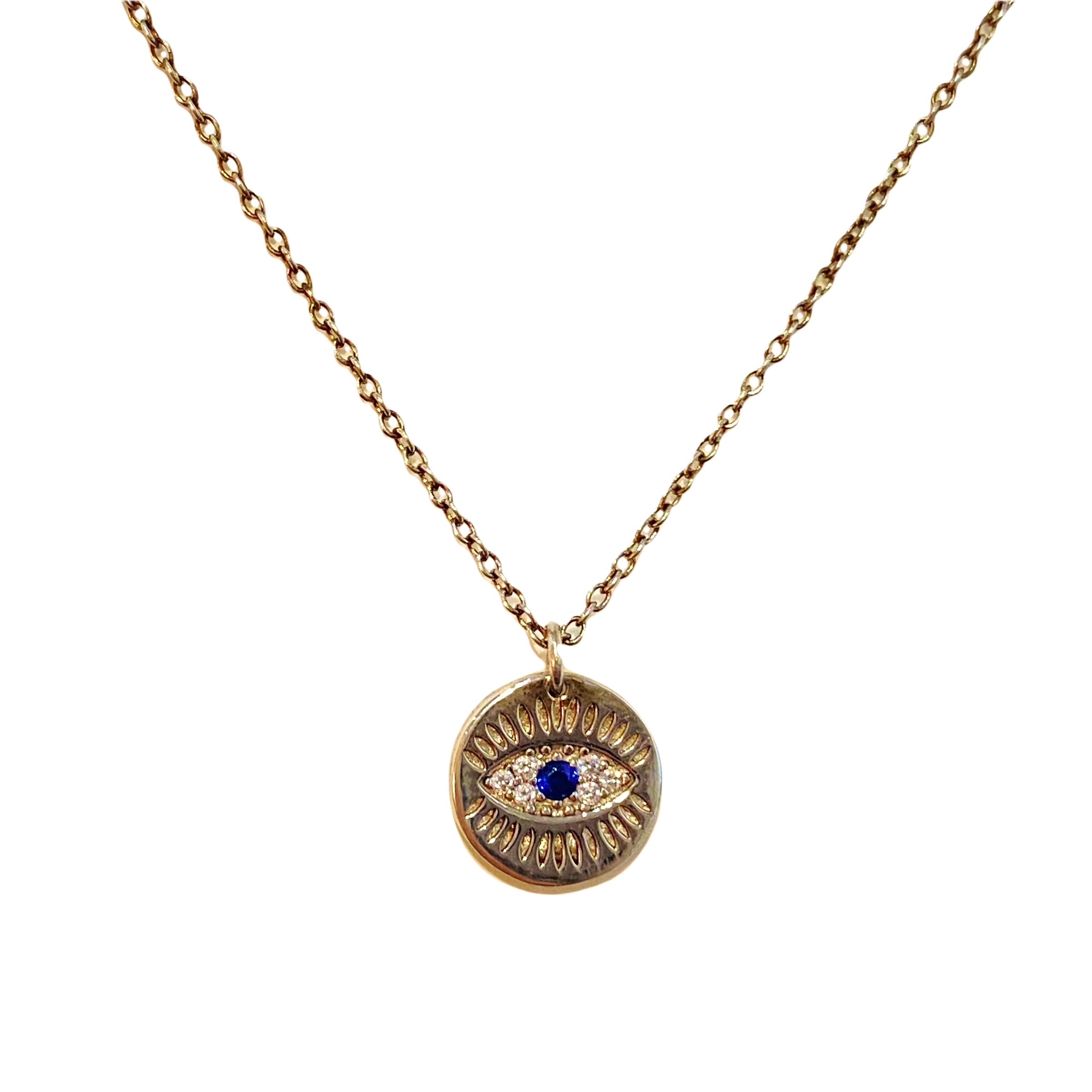 Evil Eye Disc Necklace