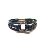 Karen Metal Disc Leather Bracelet