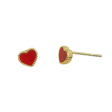 Amore Red Heart Studs