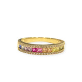 Noelia Rainbow Baguette Ring