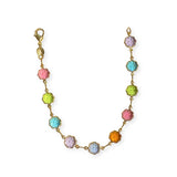 Gold Filled Rainbow Flower Bezel Bracelet