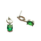 Amy Birthstone Chain Oval Earrings