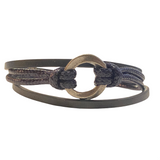 Karen Metal Disc Leather Bracelet