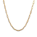 18K Gold Filled Thick Paper Clip 3mm Chain Necklace