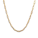 18K Gold Filled Thick Paper Clip 3mm Chain Necklace