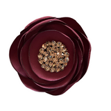 Crystal Magnetic Round Flower Brooch