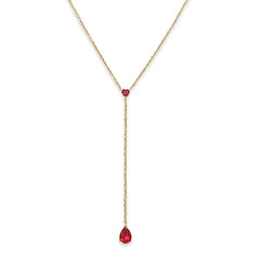 Laura Heart Teardrop Lariat Necklace