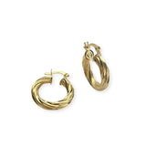 Gold Filled Twist Clasp Hoops