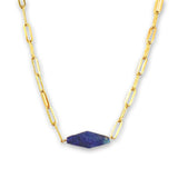 Crysta Gemstone Paperclip Necklace