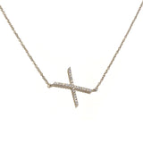 Initial Sideways Sparkle Necklace