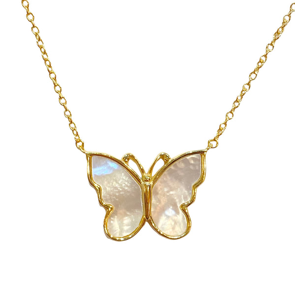 アクセサリー heaven y/project Butterfly Necklace Sterling Silver Mother of Pearl Butterfly Necklace – Noellery
