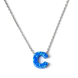 Initial Blue Opal Necklace