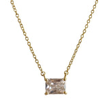 Amy East West Birthstone Rectangle Necklace