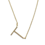 Initial Sideways Sparkle Necklace