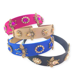 Bumble Bee Pearl Charms Thin Headband