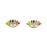 Evil Eye Rainbow Lash Studs