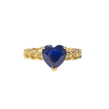 Amy Heart Cuban Chain Ring