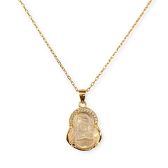 Buddha Gemstone Partial Halo 16” Necklace
