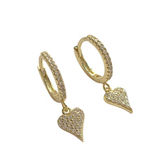 Haggy Pointed Heart Pave Huggies