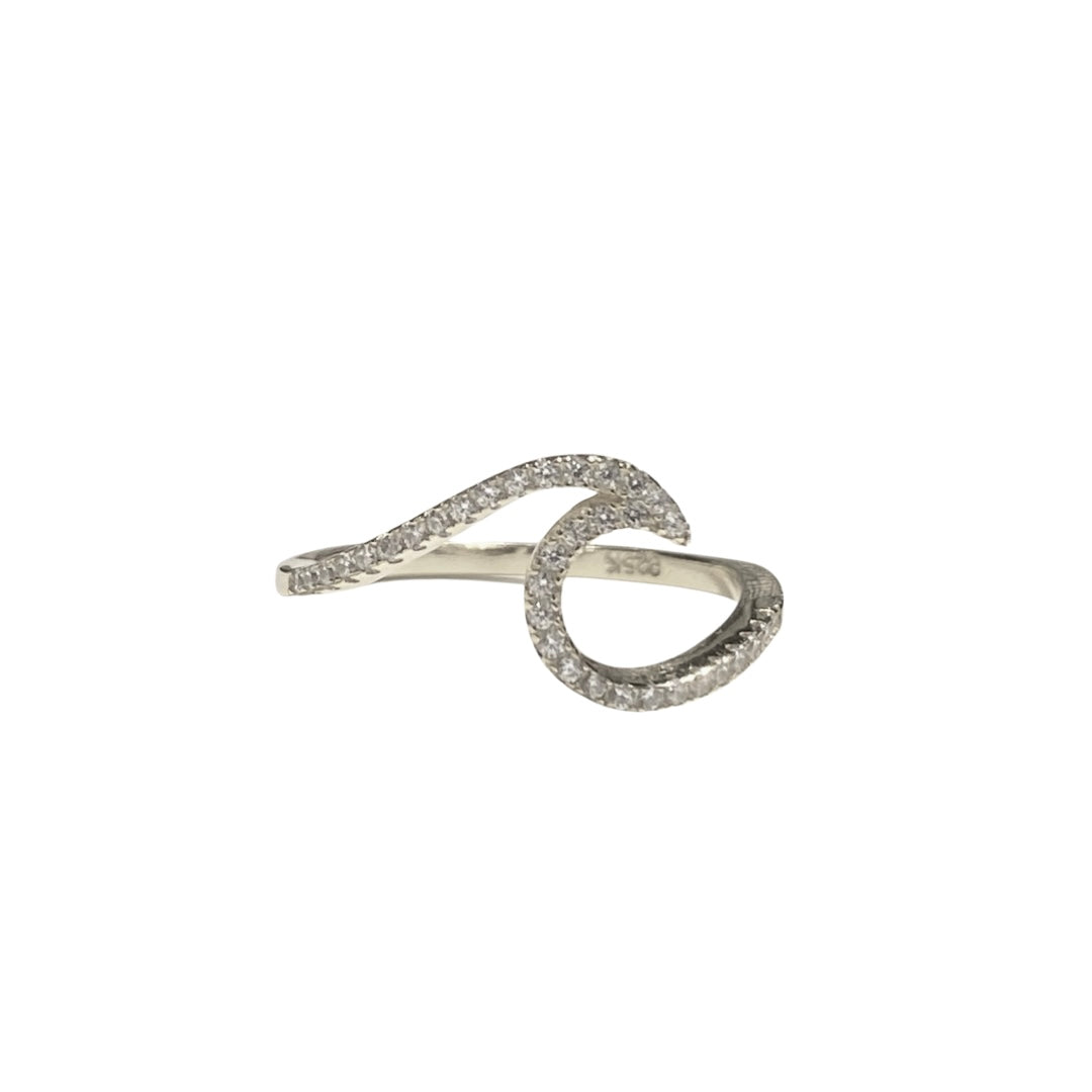 Wave Solo Sparkle Ring