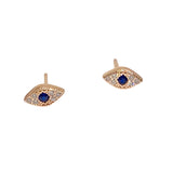 Evil Eye Shaped Sapphire Studs