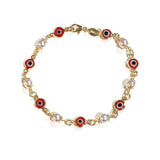 Evil Eye Pearl Bracelet