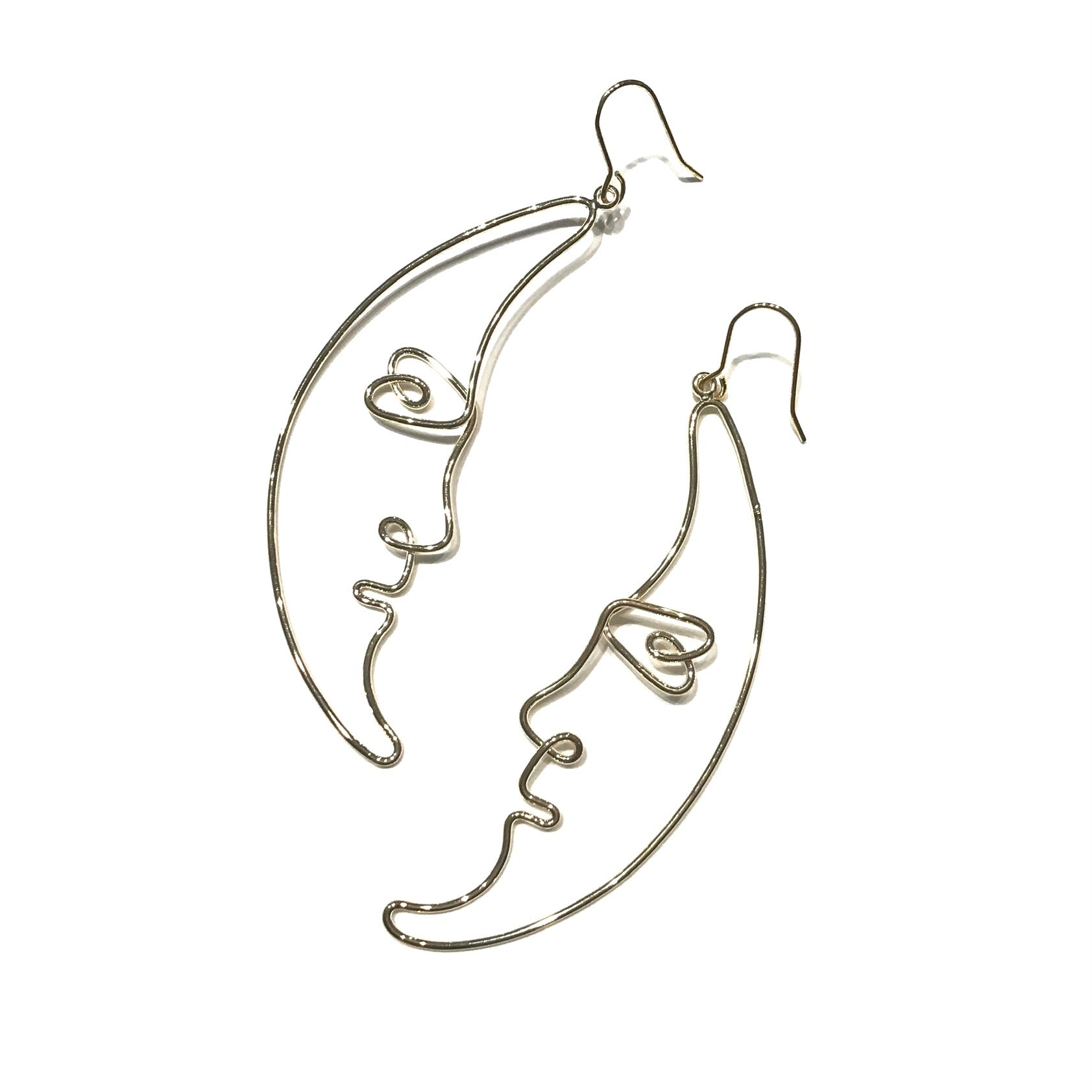 Moon Face Outline Earrings
