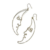 Moon Face Outline Earrings